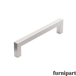 Greep square 10x128x138mm aluminium mat RVS look geborsteld