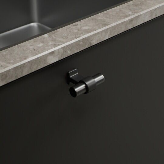 Knop Bond 20x50mm H-38,5mm Mat zwart/gun metal