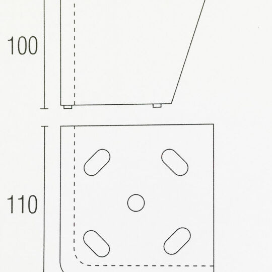 Meubelpoot 100mm geborsteld plaat