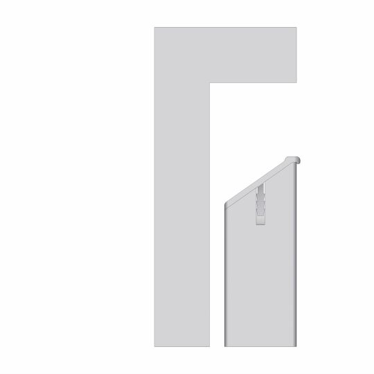 Profiel 45 graden H 14,5mm  W 20,5mm RVS look