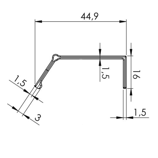 Profiel Detail Mat zwart geborsteld leverbaar in 2 lengte maten