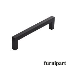 Greep square 10x128x138mm aluminium mat zwart geborsteld