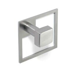 Haakje met vierkante achterplaat 75x75mm  RVS