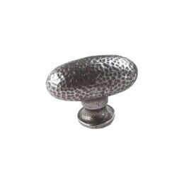 Ovale knop 40mm oud ijzer gemottled