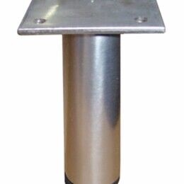 Poot Ø 25mm  verstelbaar met plaat RVS
