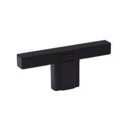 Strakke ribb knop 9x12x65mm Mat zwart