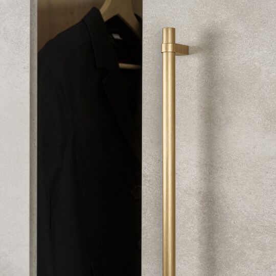 Greep Nobb 16,5x528/1056x1108mm Messing geborsteld