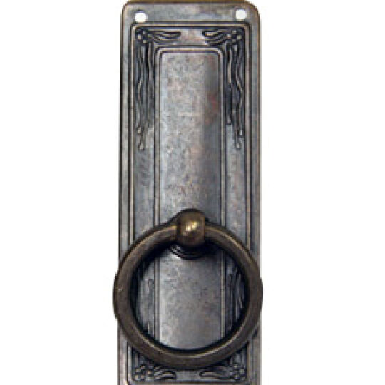 Jugendstil trekker met ring 95X35mm verticaal donker antiek