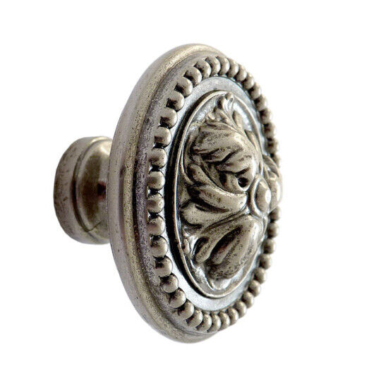 Knop Acanthus 48mm oud zilver