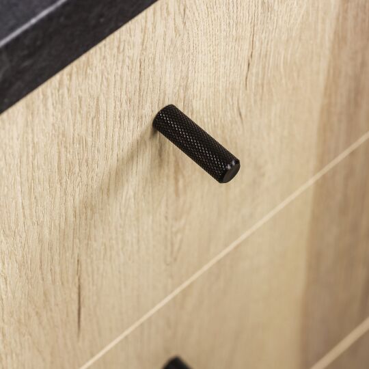 Knop Graf klein Ø10mm H-33mm alu. Zwart