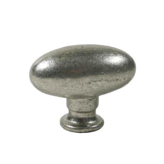 Knop ovaal 40mm oud zilver