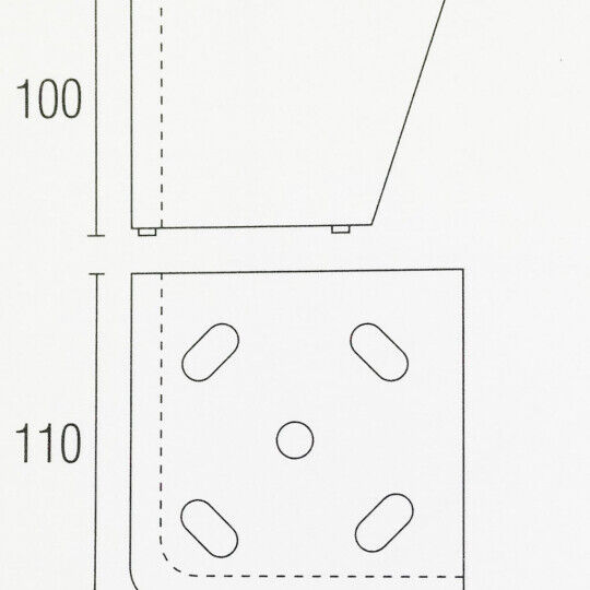 Meubelpoot 100mm geborsteld plaat
