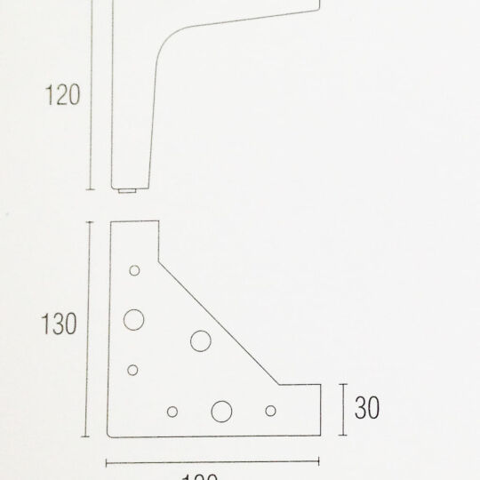 Meubelpoot H-120mm gepolijst plaat
