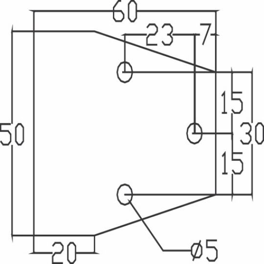 	Platte poot 20x50mm RVS