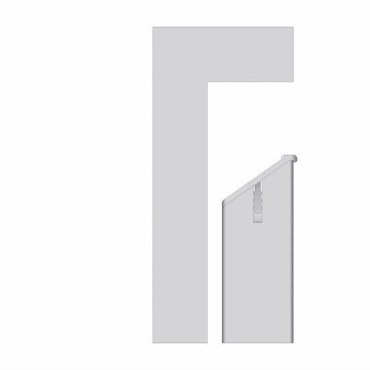 Profiel 45 graden H 14,5mm  W 20,5mm RVS look