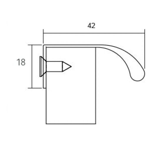 Profiel greep gebogen  Wit  leverbaar in 5 lengte maten