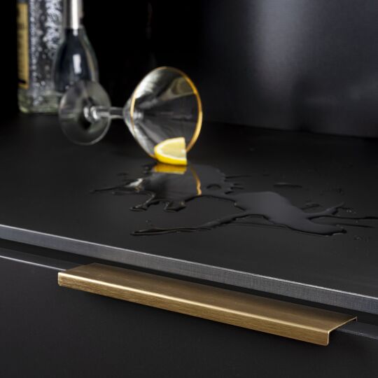 Profiel greep recht 38x32x50mm Messing geborsteld