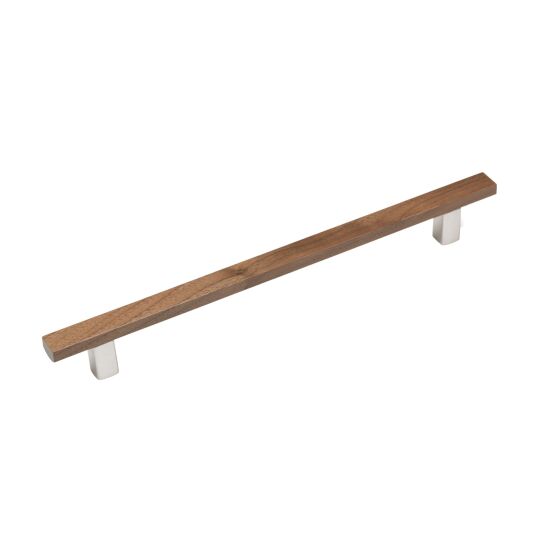 Relinggreep hout Ara 15x160x220mm Walnoot / RVS look