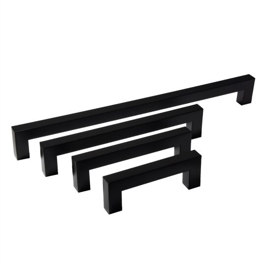 Rodas greep mat zwart  leverbaar in 12 boorafstanden