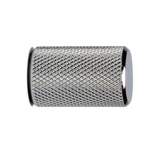 Stiftknop ribbel 17,5mm H-28mm alu. glimmend chroom