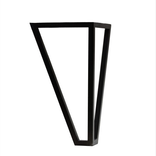 Wire poot driehoek 130mm met plaat mat zwart